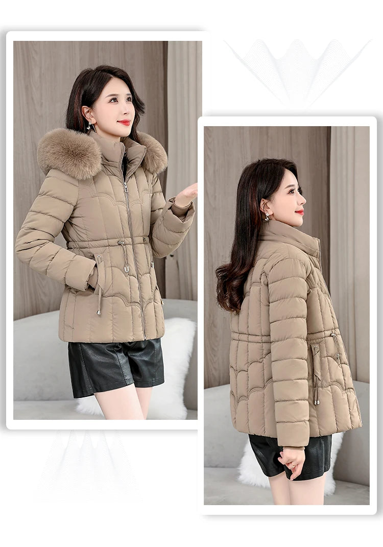 Doudoune Courte Femme À Capuche – Manteau Matelassé Chaud Haute Qualité | Hiver 2025 Tendance