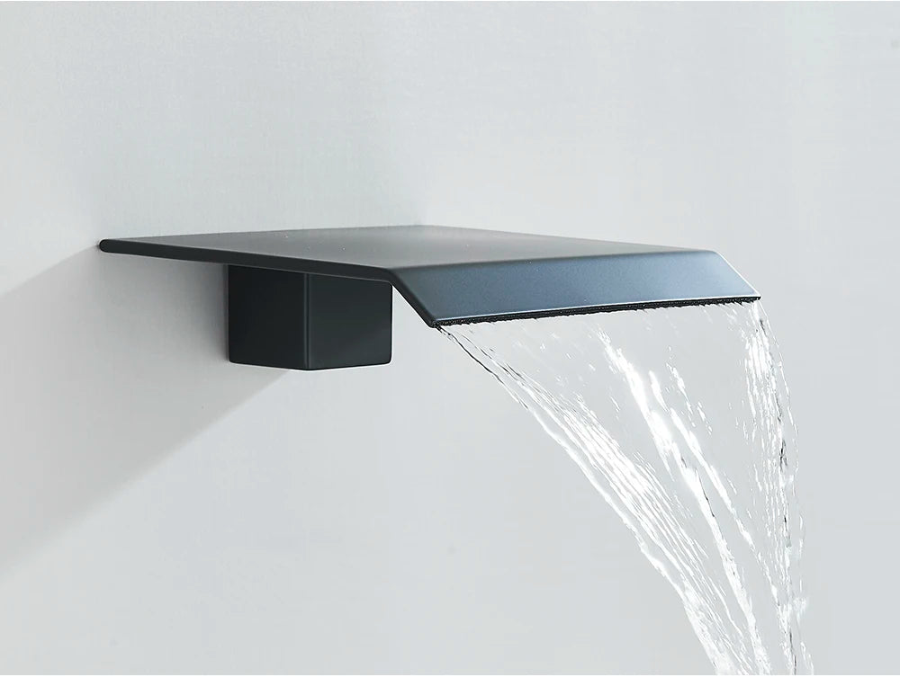 Ensemble Douche Encastré Noir Mat – 2-3 Voies, Mitigeur Caché, Pommeau Pluie | Salle de Bain Design