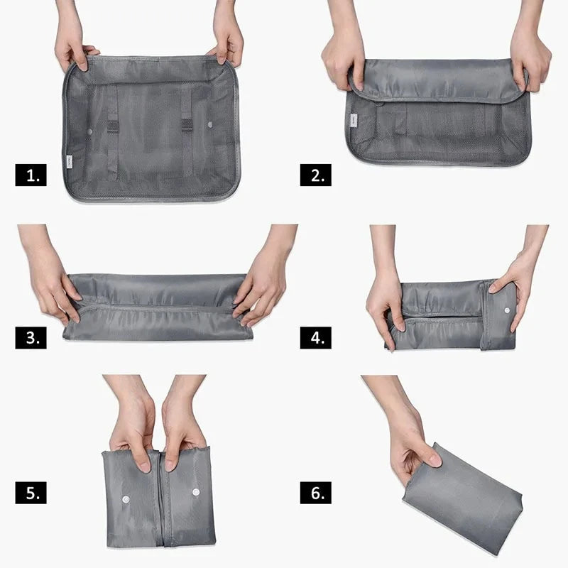 Set 7 Organisateurs de Voyage Packing Cubes – Rangement Valise Vêtements Chaussures Pliable