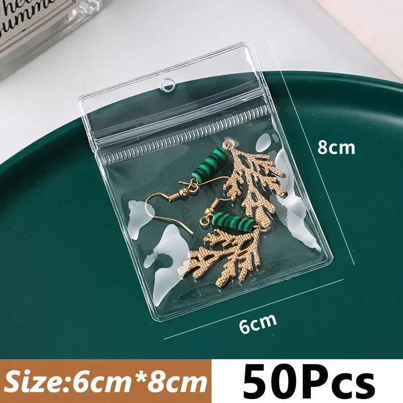 Sachets PVC Transparents Anti-Oxydation Bijoux – Lot 10 à 50 pcs | Rangement Boucles d’Oreilles, Colliers, Pendentifs & Bracelets | Organiseur Bijoux