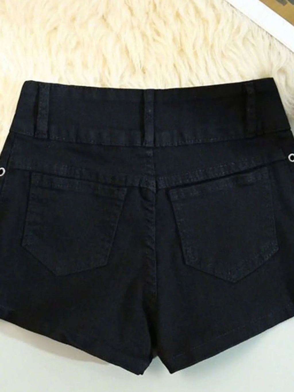 Short Femme Skinny Lacets Streetwear Sexy Style Américain Rétro Casual – Mode Vacances Étudiante Tendance | Été
