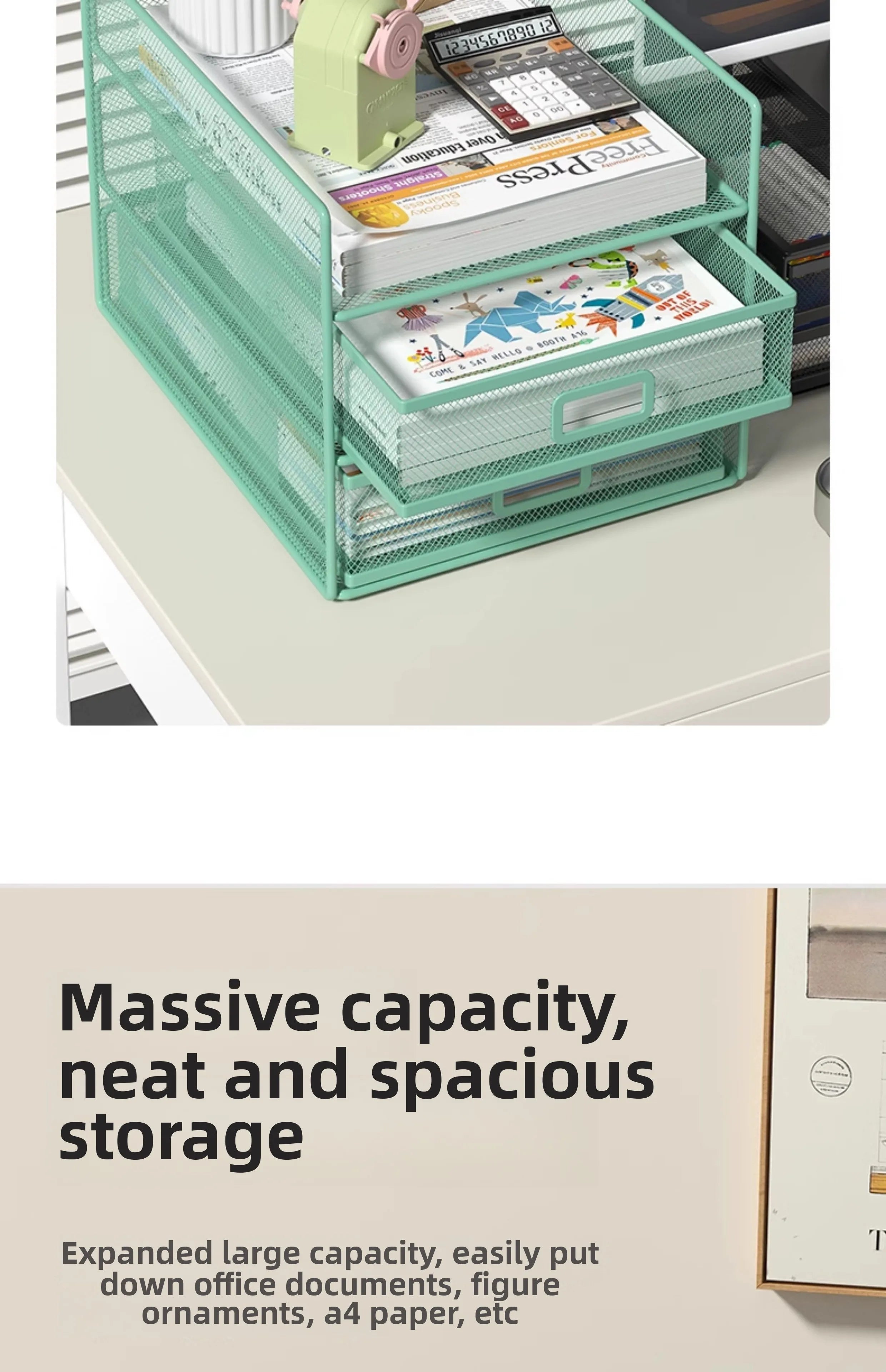 Rack Courrier 4 Niveaux Trieur Papier – Organisateur Bureau Dossiers Lettres Empilable