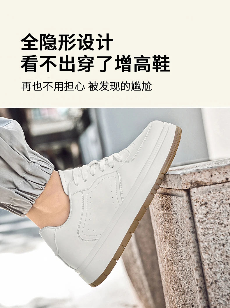 Chaussures Rehaussantes Homme 10/8/6CM Invisibles – Sport Blanches Grande Taille 37-44