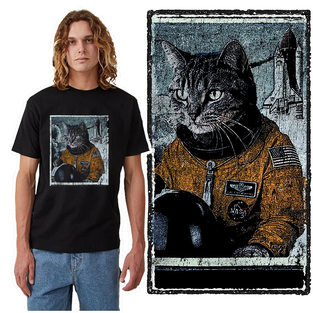 T-Shirt Homme 100% Coton Imprimé Chat Cool Loose Été Manches Courtes Col Rond Casual Tendance – Tee Graphique Félin Streetwear | Mode Homme Premium