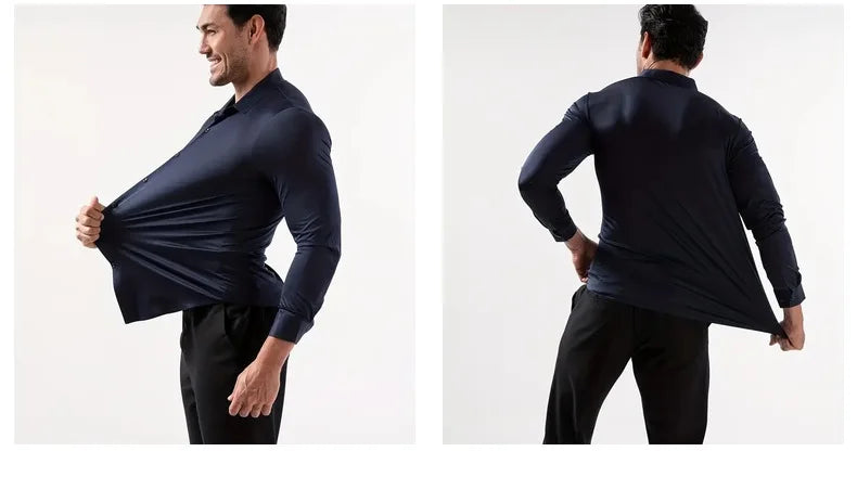 Chemise Habillée Homme Ultra-Stretch Manches Longues Anti-Froissé Douce Blanche Business Formel Élégante Confortable Intemporelle – Chemise Business Premium Ultra-Stretch Anti-Froissé Manches Longues Blanche | Mode Homme Business Formel Premium