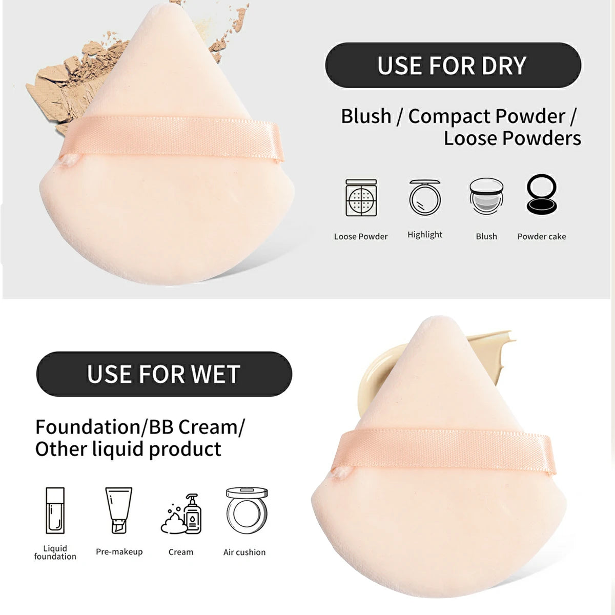 Kit Outils Maquillage 11 Pcs MAANGE – 4 Pinceaux, Puff Poudre, Éponge, Coussin d’Air & Correcteur | Set Complet Fard à Paupières