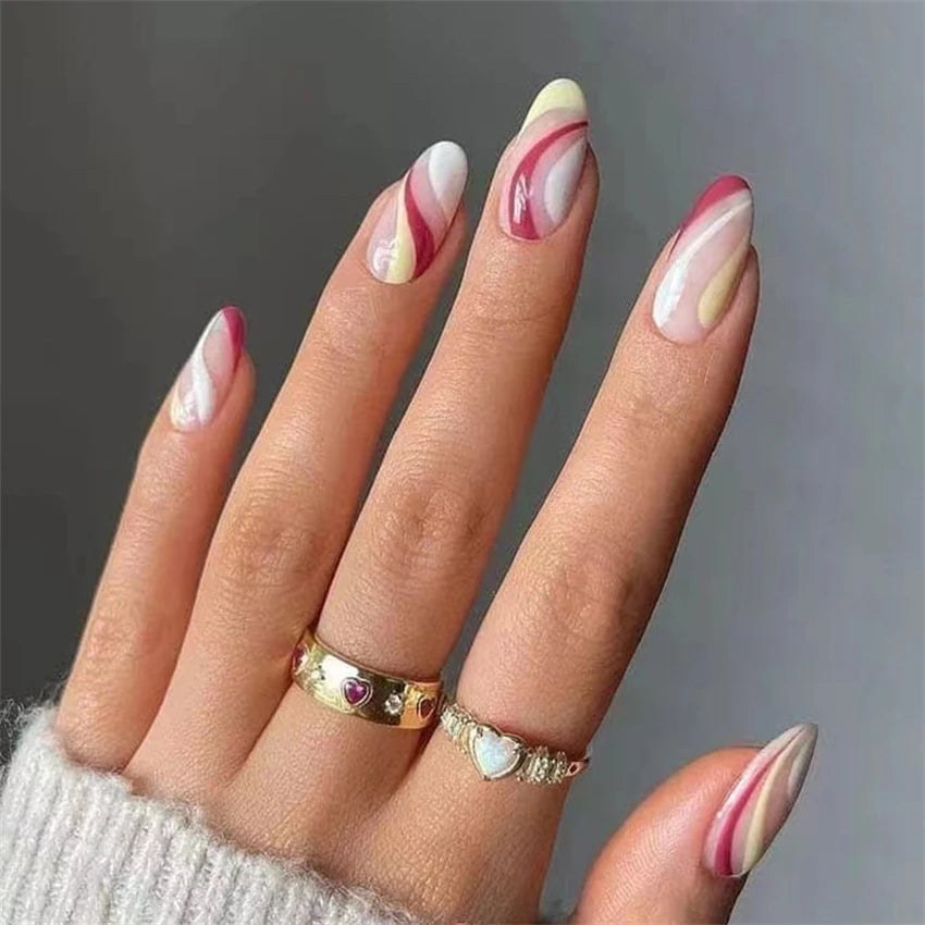 24 Faux Ongles Ballerina & Coffin Amovibles – Manucure Prête à Porter, Forme Amande & Coffin | Décoration Ongles Femme & Fille