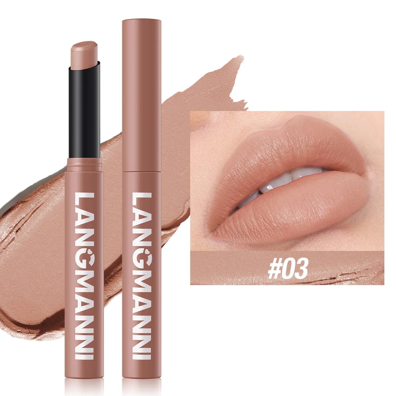 Crayon Lèvres Mat Waterproof 12 Couleurs – Longue Tenue Sans Transfert | Teinture Nude & Lip Stain