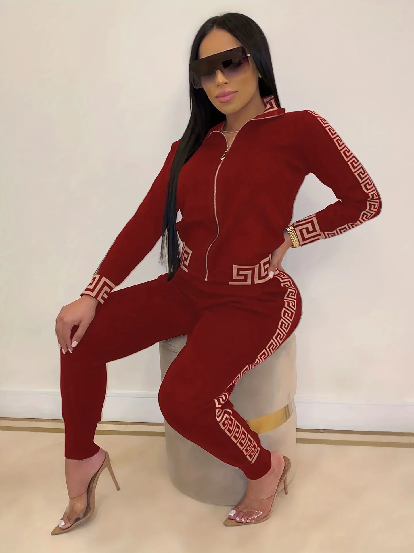Ensemble 2 Pièces Femme Imprimé Coutures – Style Américain Casual Décontracté | Tendance 2025
