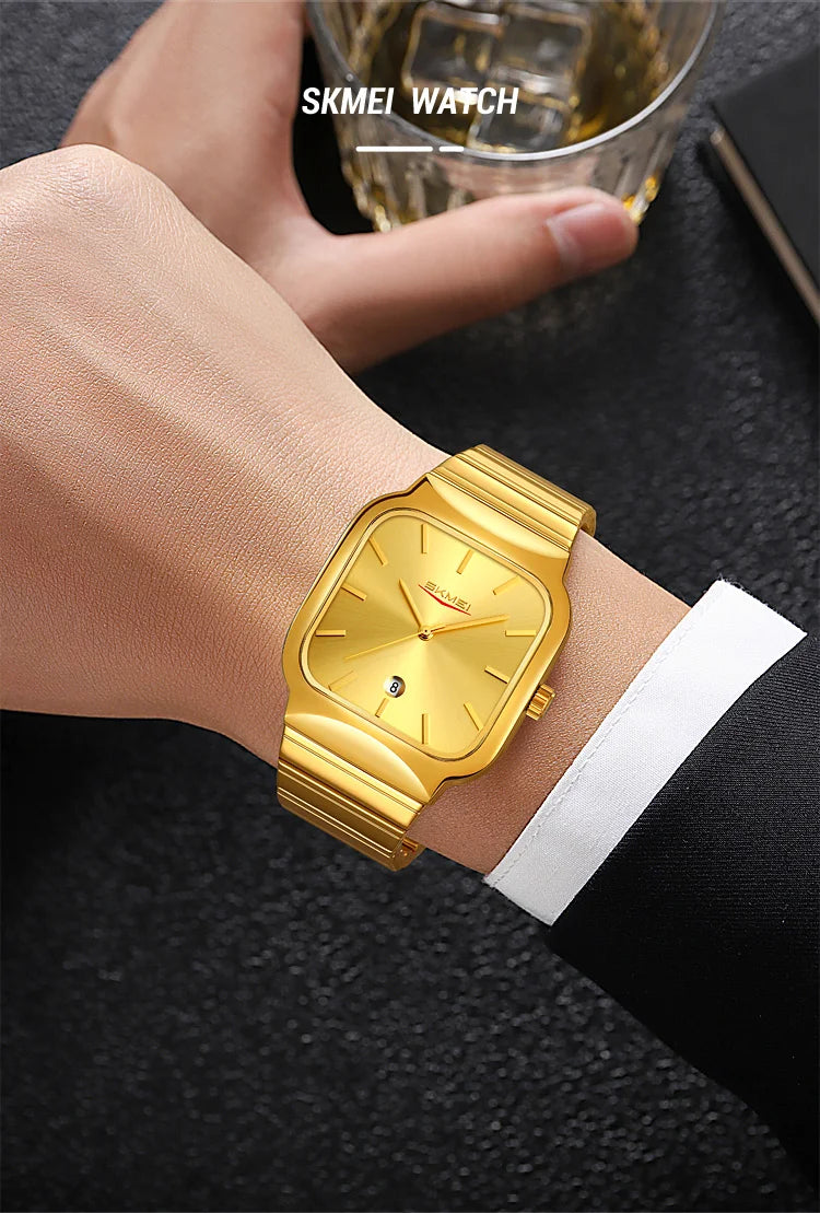 Montre Unisexe SKMEI Luxe Quartz Bracelet Acier – Analogique Date Étanche Fashion
