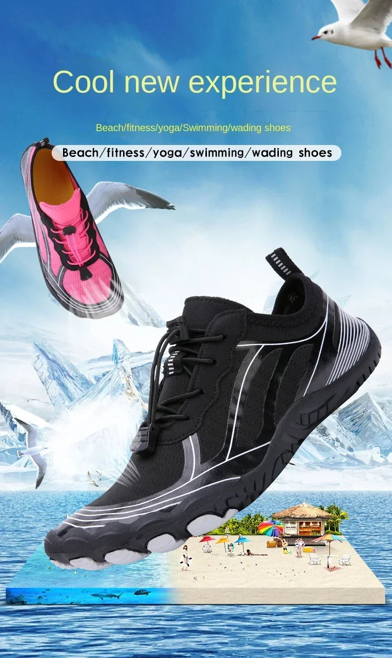 Chaussures Aquatiques 5 Doigts Unisexe – Respirantes & Antidérapantes | Plage, Natation, Fitness & Sport Été | Tailles 36-47