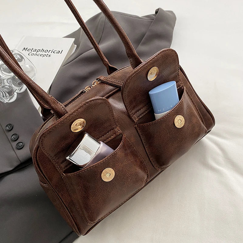 Mini Sac Épaule Double Poche Femme – Sac Aisselle Tendance 2025 Designer Luxe Purse
