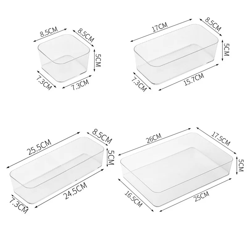 Organisateurs Tiroirs Bureau Maquillage 2025 – Boîtes Plastique Transparent | Rangement Salle de Bain & Bureau