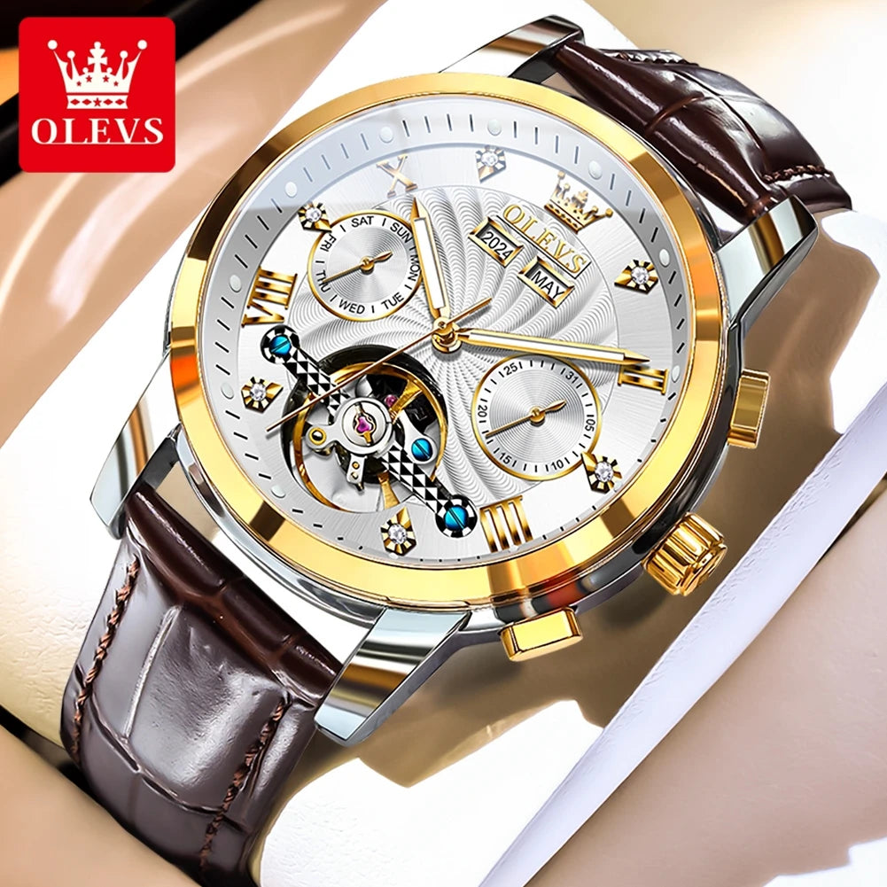 Montre Mécanique Automatique Luxe Homme OLEVS 7088 – Grand Cadran Lumineux Étanche Cadeau