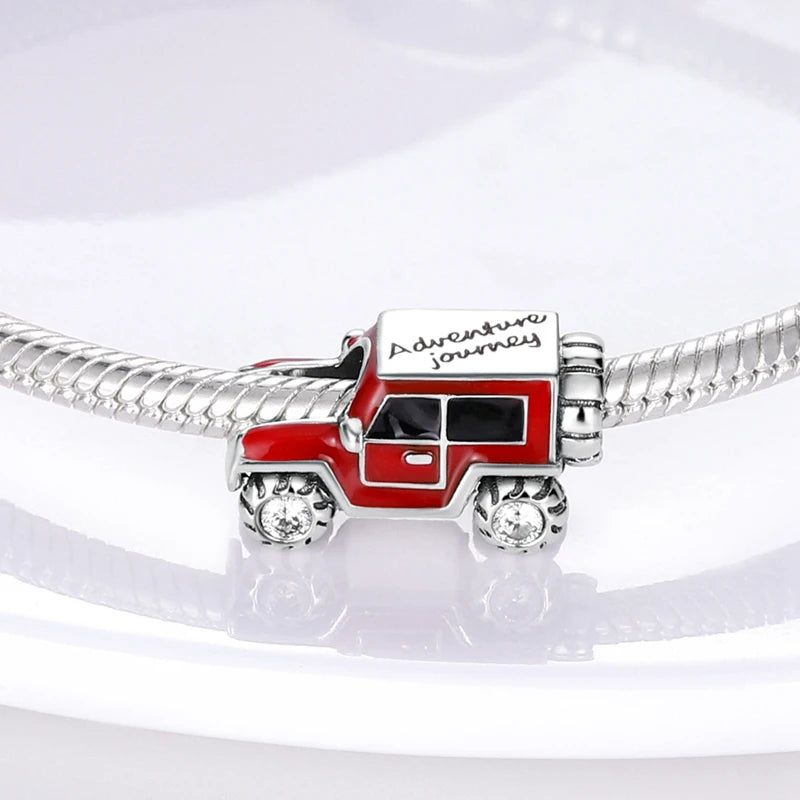 Charm Perle Argent 925 DIY — Avion Tour Appareil Photo Bracelet Collier Femme