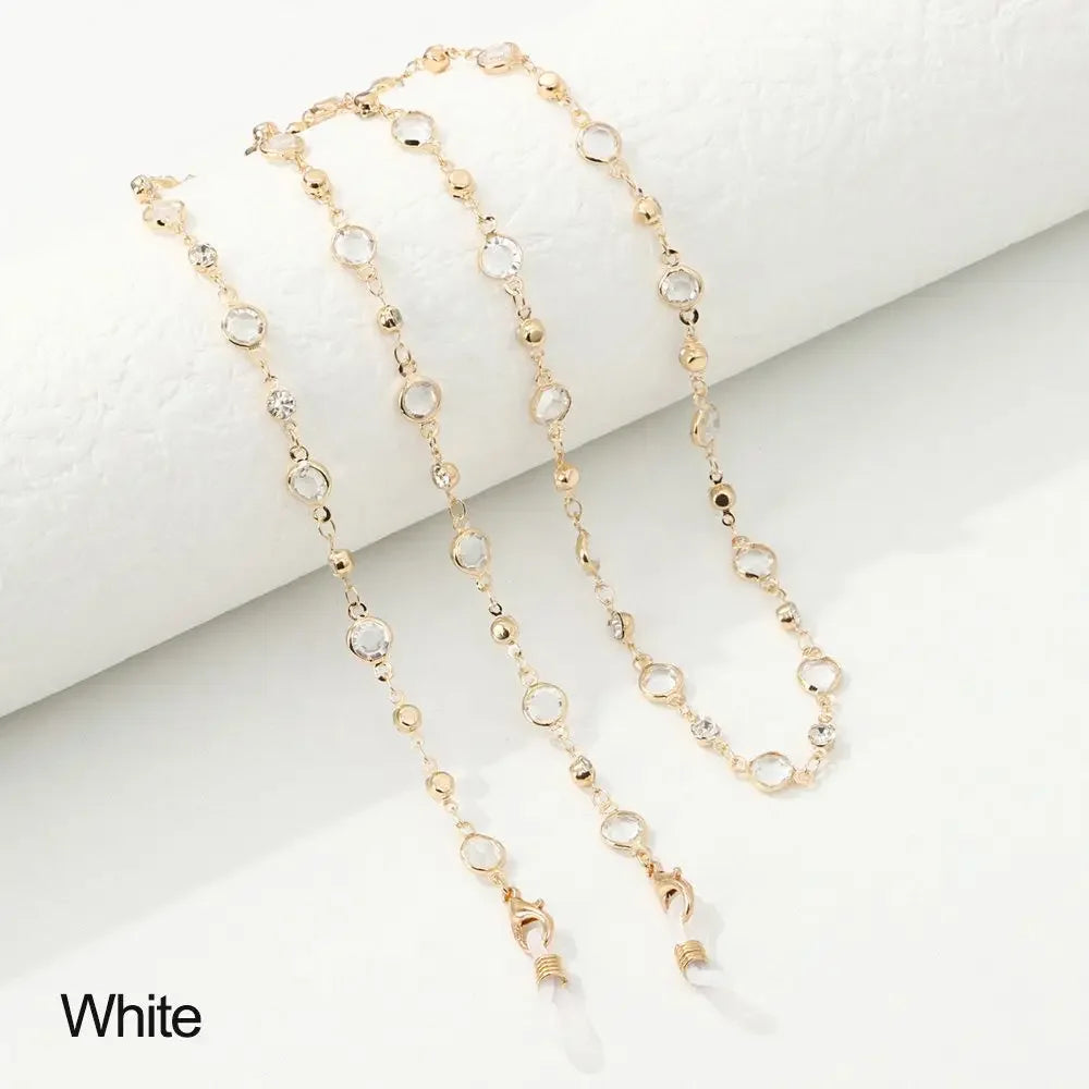 Chaîne de Lunettes Cristal Colorée – Cordon Lunettes de Soleil & Collier Tendance | Accessoire Femme
