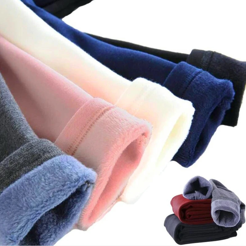 Legging Velours Pois Fille Bébé – Pantalon Chaud Stretch Coton Taille Élastique Automne Hiver Enfant
