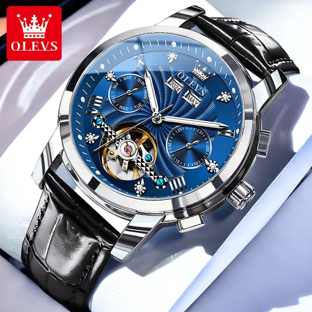 Montre Mécanique Automatique Luxe Homme OLEVS 7088 – Grand Cadran Lumineux Étanche Cadeau