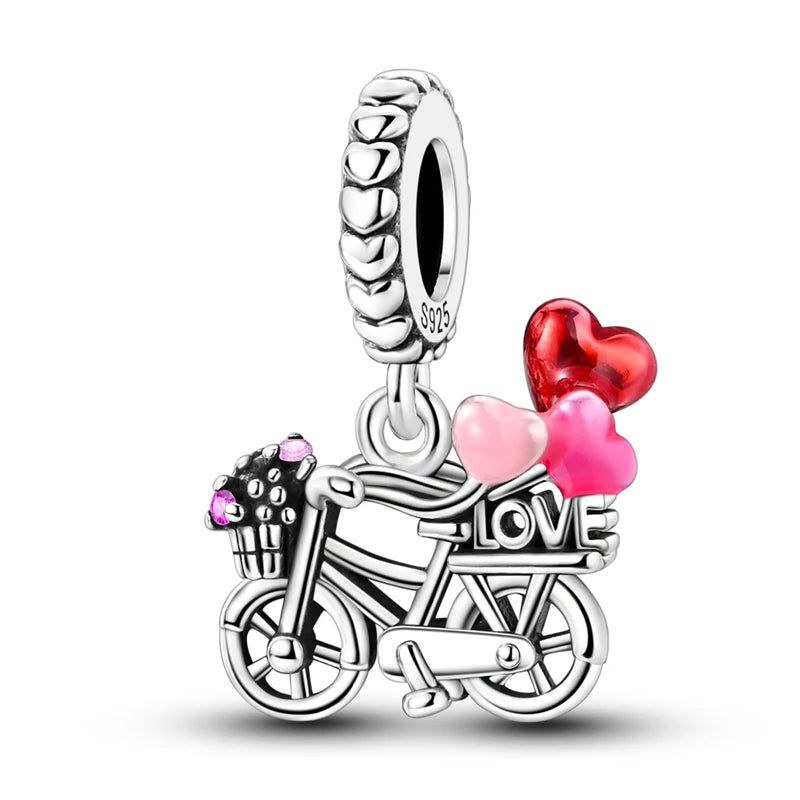 Charm Perle Argent 925 DIY — Avion Tour Appareil Photo Bracelet Collier Femme