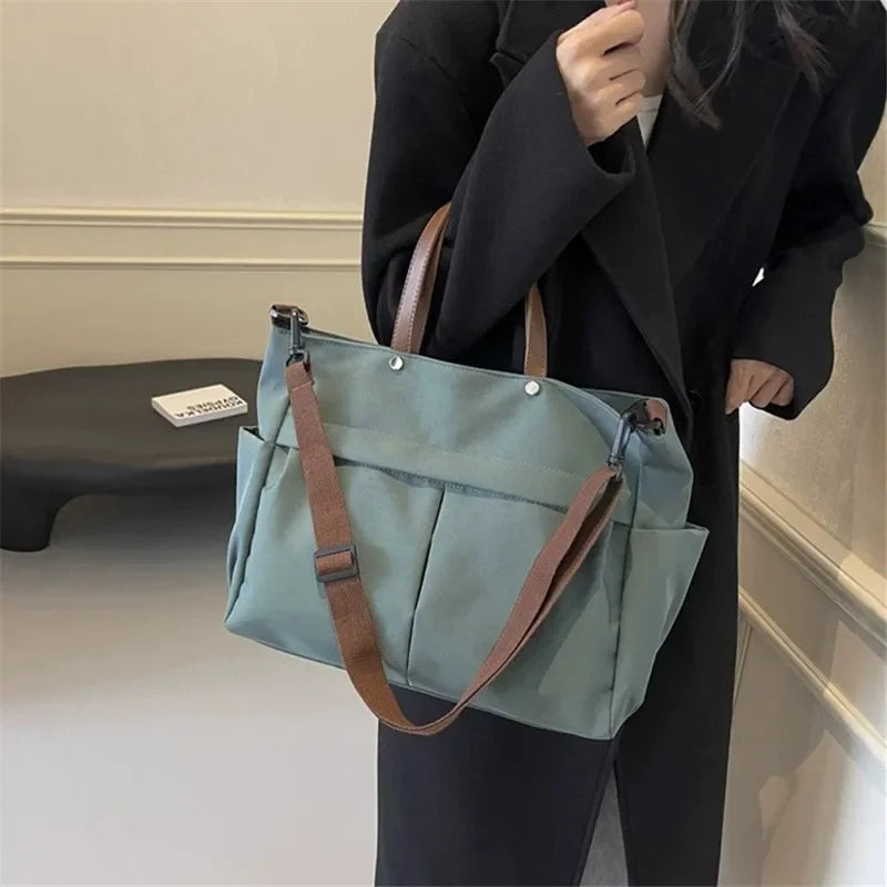 Grand Sac Cabas Nylon Femme – Tote Bag Stylish Bandoulière & Épaule | Voyage, Business, Fitness & Shopping | Léger & Résistant