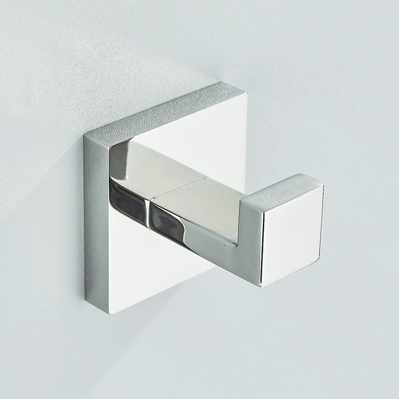 Set Accessoires Salle de Bain Inox – Porte-Serviettes, Porte-Papier & Crochet | Noir & Or Mural