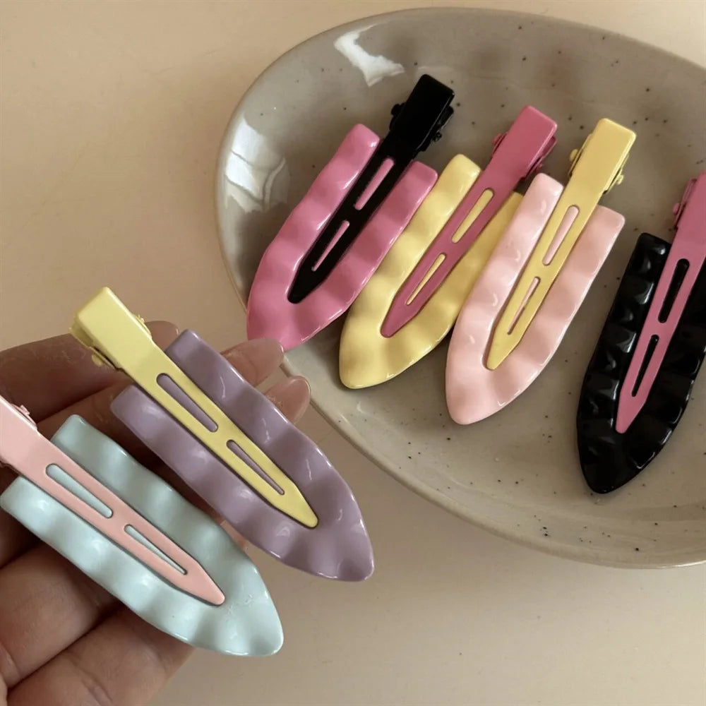Pince Cheveux Macaron Coréenne – Vague Métallique Sans Couture | Accessoire Frange & Headgear
