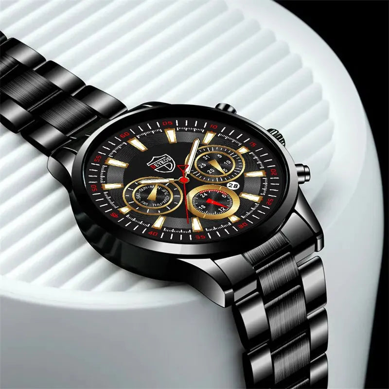 Montre Homme Business Quartz DEYROS – Acier Inoxydable Lumineux Date Calendrier Fashion Casual