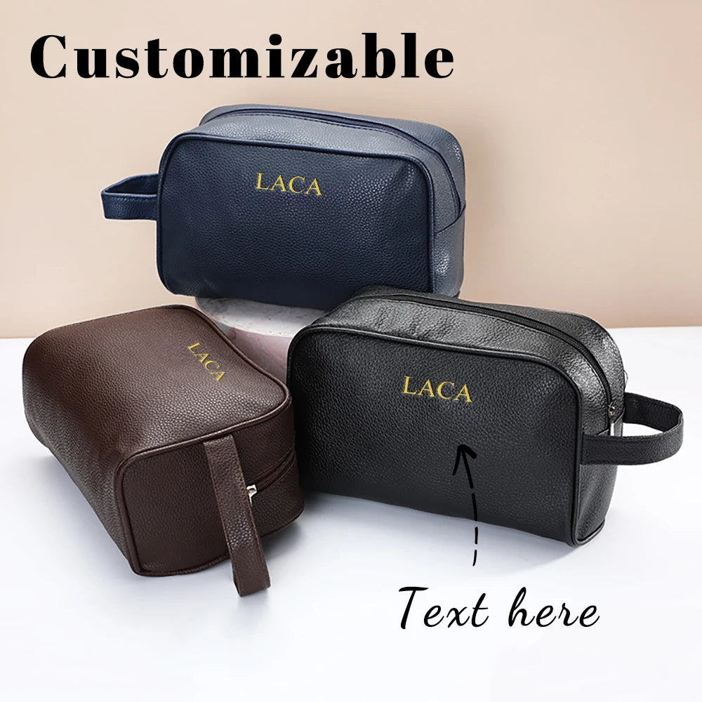 Trousse Toilette Homme Personnalisée – Grande Capacité Voyage Zipper | Cadeau Homme