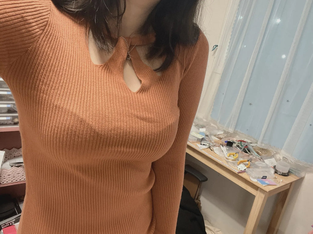 Damen-Strickpullover mit Rundhalsausschnitt – schlankmachend & sexy | Herbst/Winter | Trendiger Unterzieh-Pullover