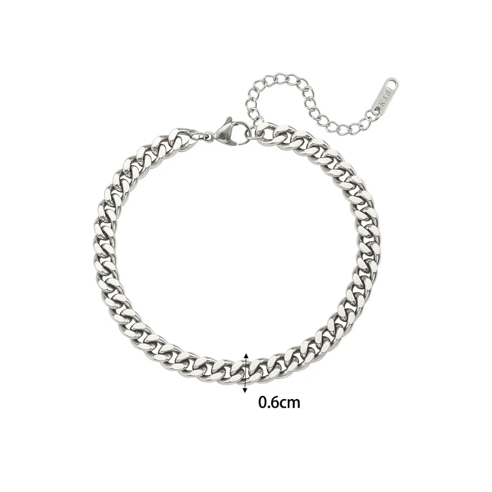 Bracelet Cuban Chain Plaqué Or 18k Acier Inoxydable 316L E.B.belle – Style Minimaliste Streetwear Unisexe | Bijou Homme & Femme Tendance & Anti-Ternissement