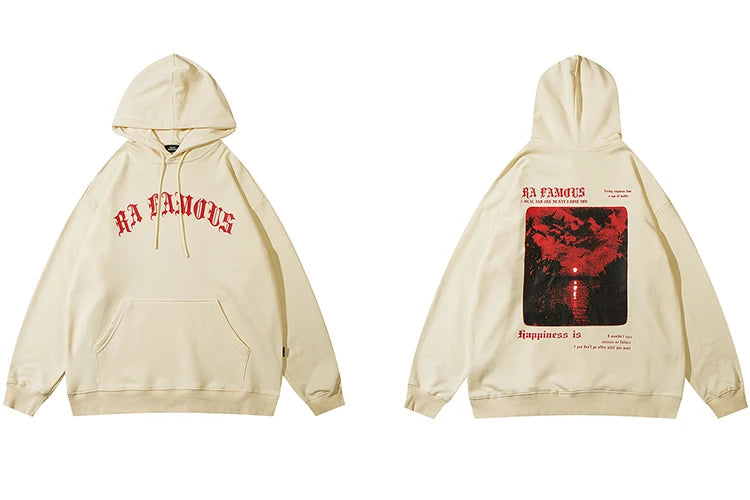 Sweat Homme Hip Hop Oversize Sunset Graphic – Hoodie Coton Harajuku Rétro Streetwear 2025