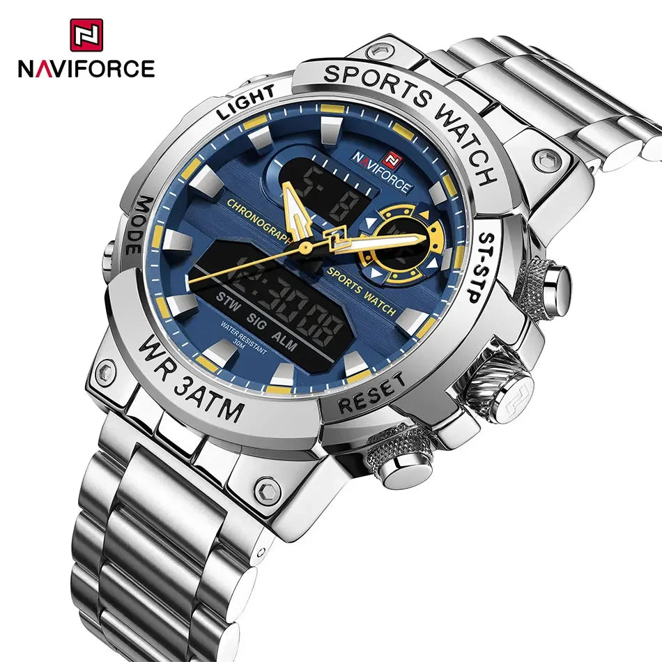 Montre Homme Militaire NAVIFORCE Double Affichage Quartz – Sport Étanche Grand Cadran