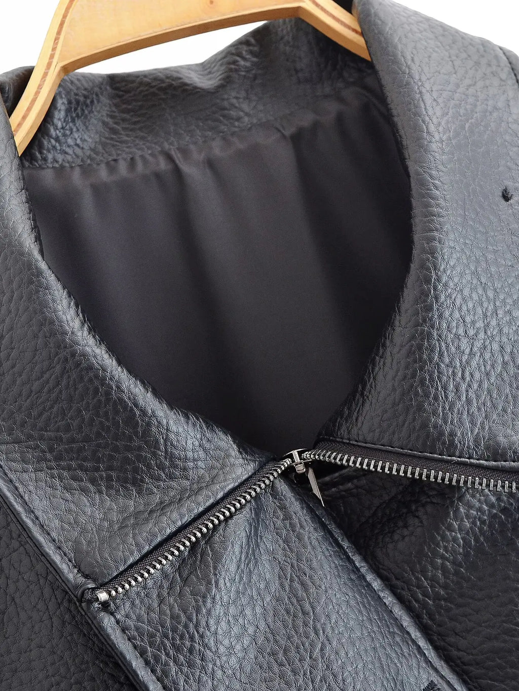 Veste Femme Asymétrique Noire Manches Longues Poches Zippée Ample – Style Mode High Street | Automne | HH