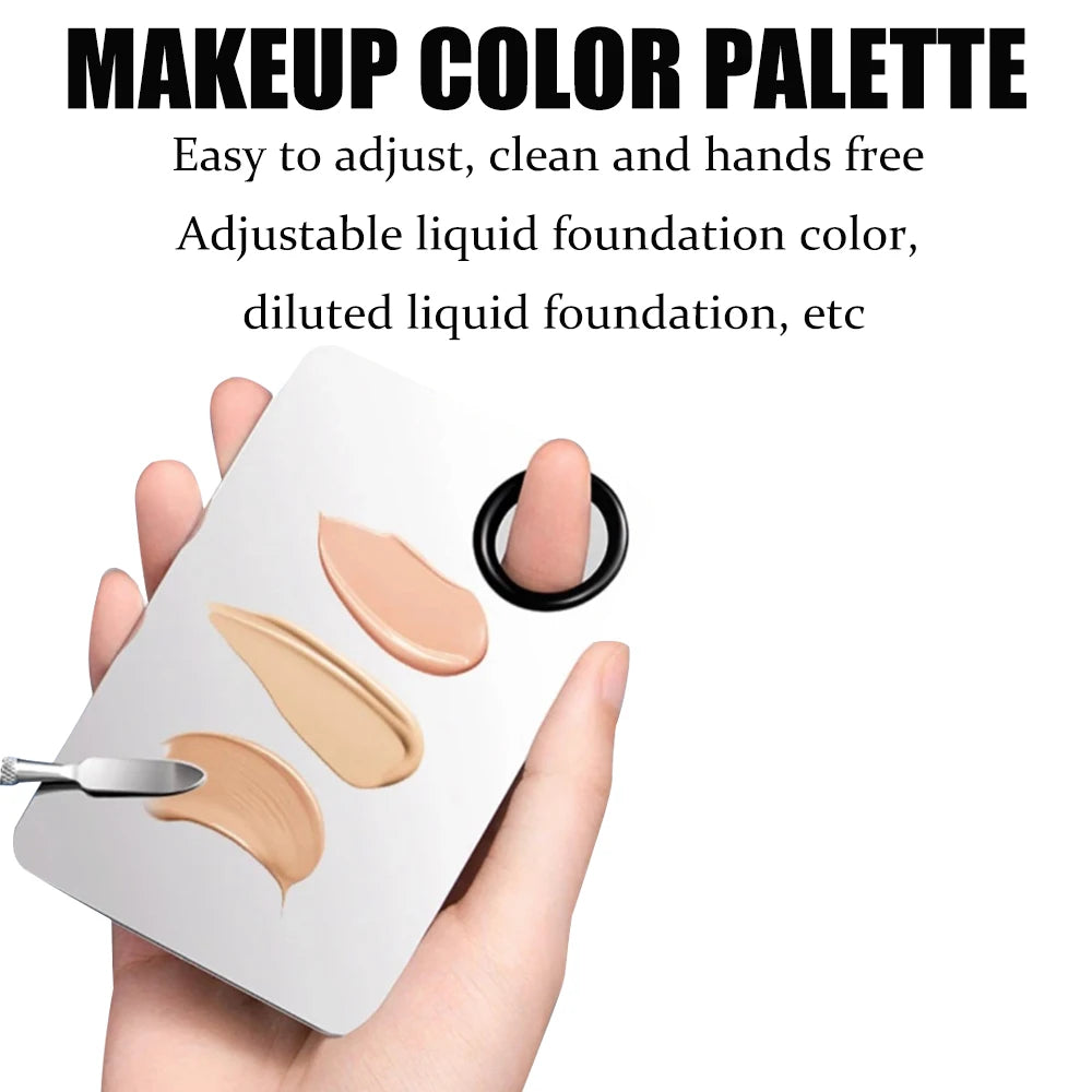 Set Pinceaux Contouring & Fond de Teint – 3/5 Pcs | Palette Inox & Puff
