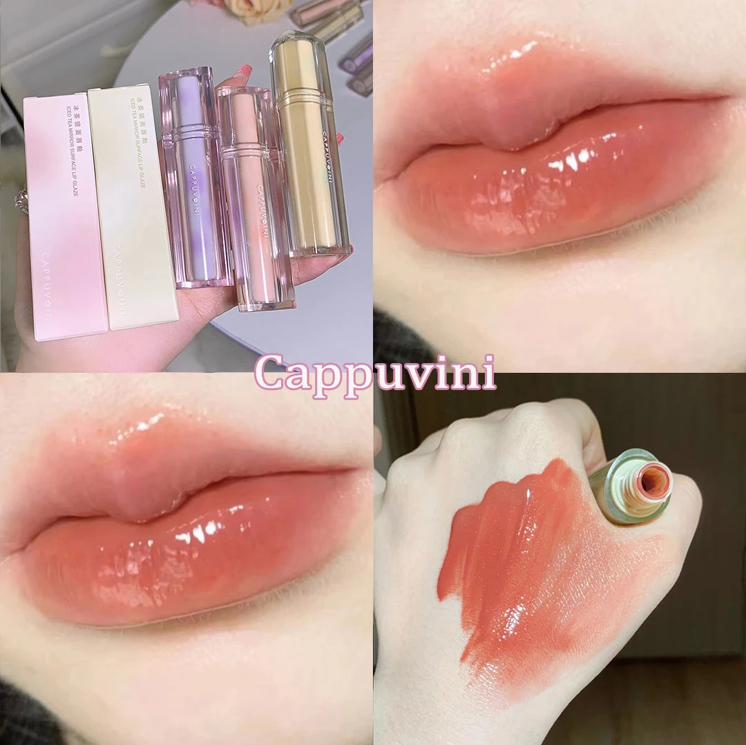 Gloss Miroir Iced Tea – Lip Glaze Jelly Transparent Waterproof | Rouge à Lèvres Liquide Effet Glacé