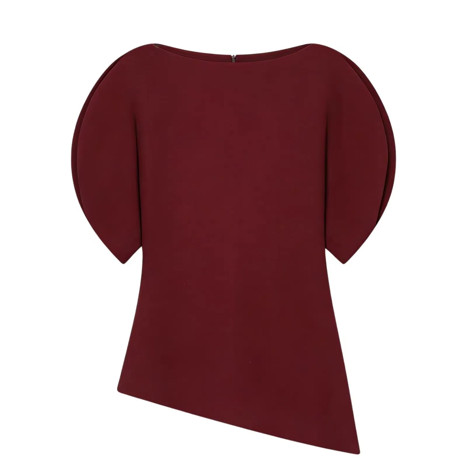 Blouse Noire Vintage Femme – Manches Bouffantes Courtes & Ourlet Asymétrique | Chic Tendance Printemps 2026