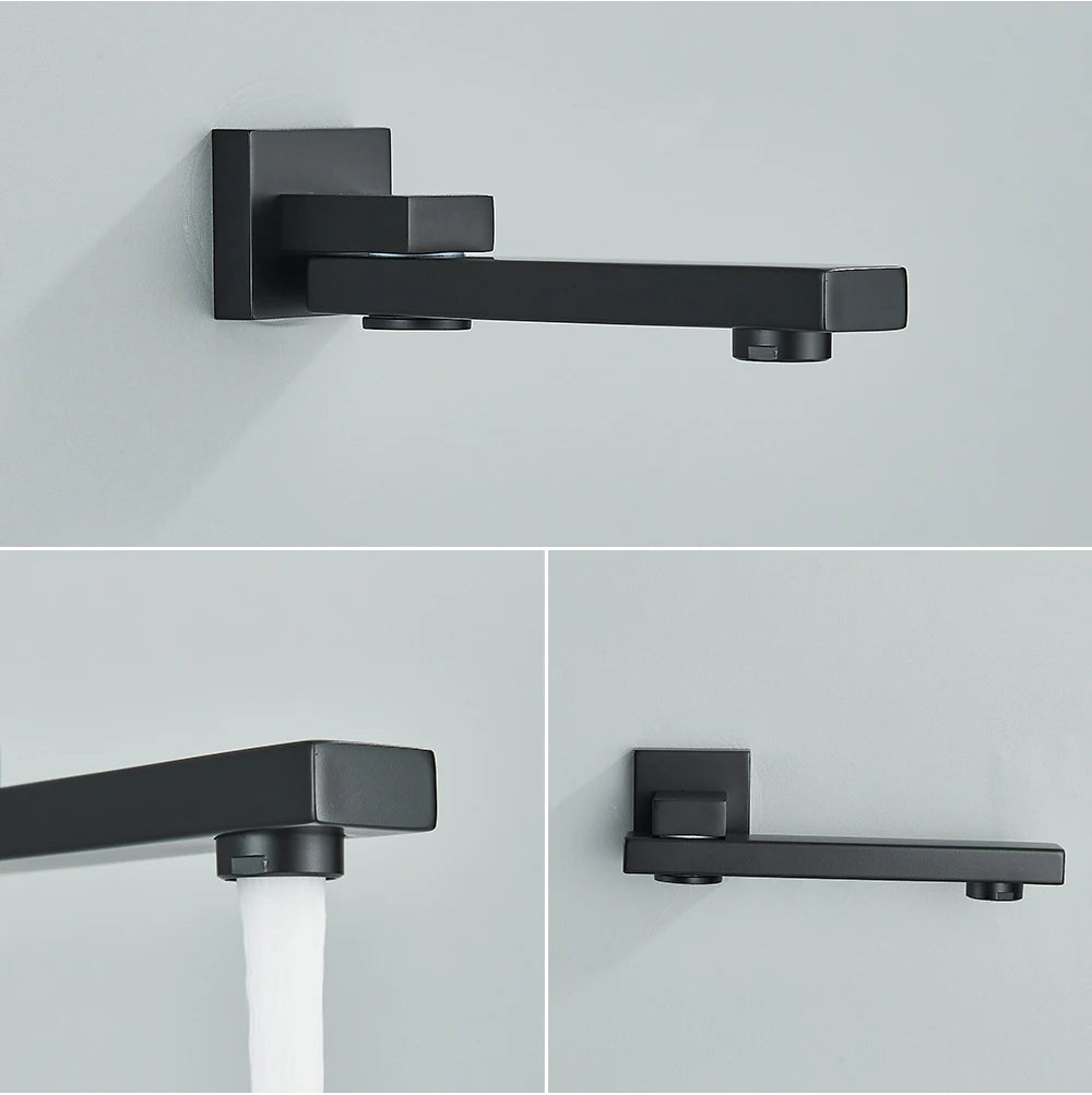 Ensemble Douche Encastré Noir Mat – 2-3 Voies, Mitigeur Caché, Pommeau Pluie | Salle de Bain Design