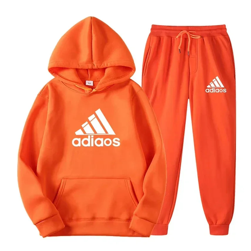 Ensemble Sport 2 Pièces Unisexe Automne Hiver – Sweat Capuche + Jogging Chaud Confortable Fitness Loisir | Mode Sportswear