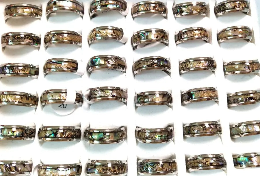Bague Luxe Plaquée Or Incrustation Coquillage Acier Inoxydable 316L – Design Vintage Unique | Bijou Femme Mariage, Soirée Bord de Mer & Cadeau Premium
