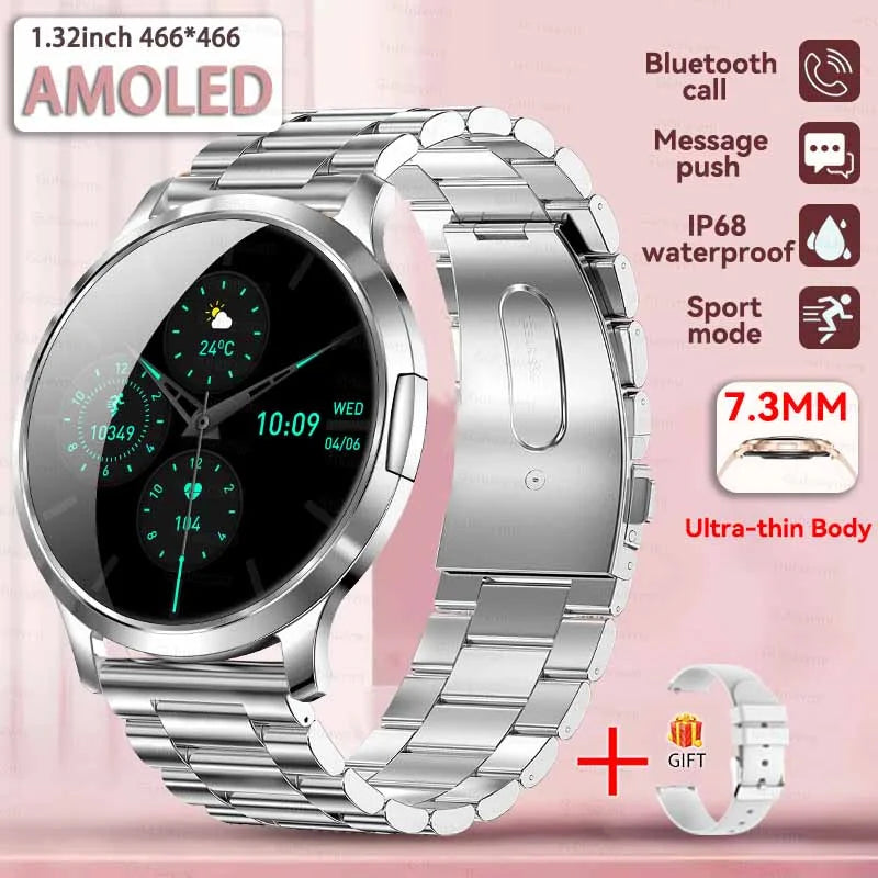 Smartwatch AMOLED 1.32" Unisexe 2025 – Cadran Personnalisable, Appels Bluetooth & Suivi Cardio | Sport & Fitness | Homme & Femme