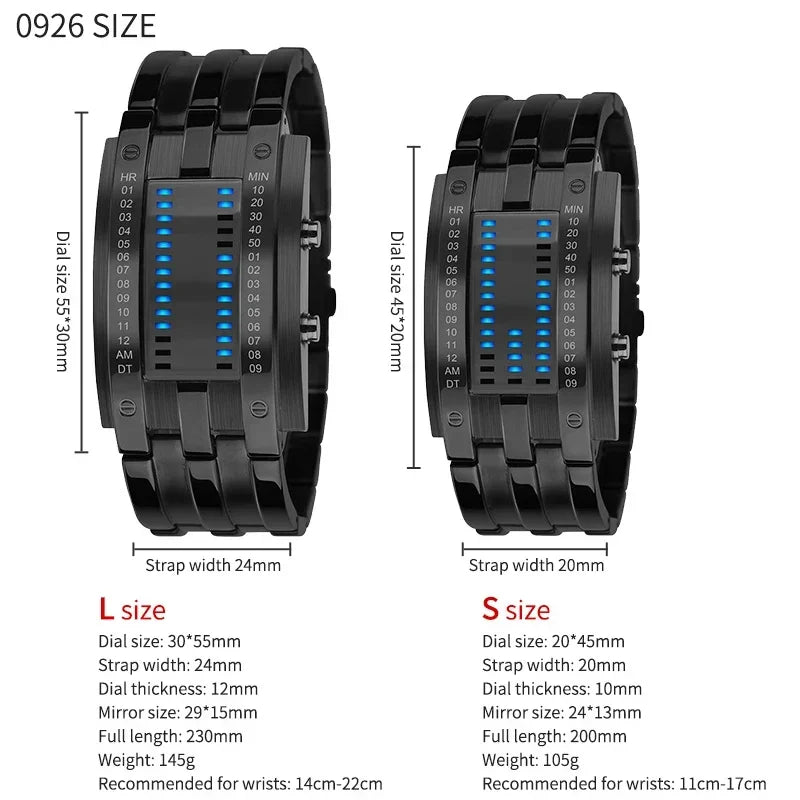 Montre Couple SKMEI 0926 LED Digital – Acier Inoxydable Étanche 5Bar Sport Créatif