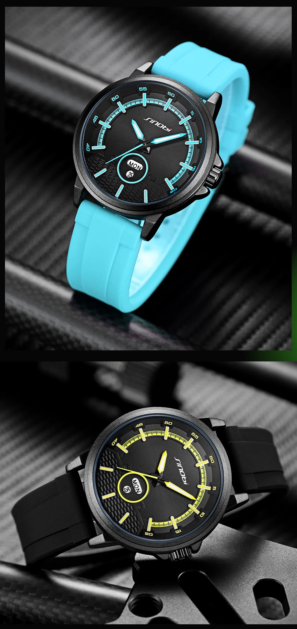 Montre Homme SINOBI Sport Quartz – Calendrier Semaine Fashion Top Brand Cadeau
