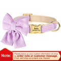 Collier Personnalisé Chien & Chat Nœud Papillon Mignon – Gravure Gratuite ID Plaque Petite & Moyenne Race | Accessoires Animaux