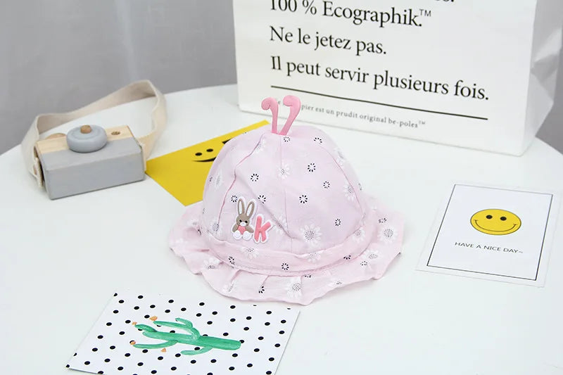 Bob Bébé Anti-UV Cartoon – Chapeau de Plage Été Garçon Fille 0-8 Mois Protection Soleil