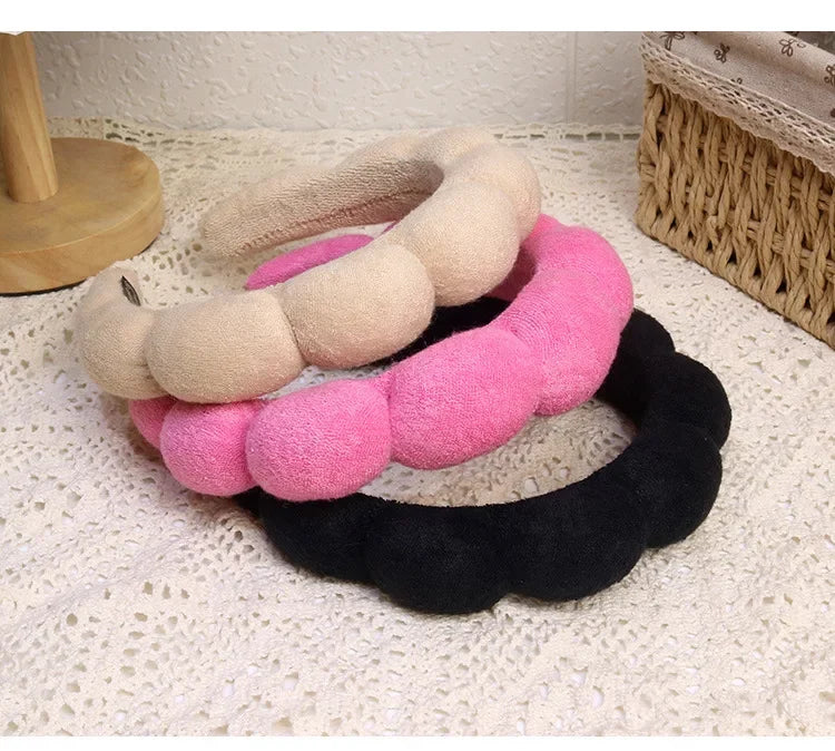 Set Bandeau Spa Gonflant & Bracelets Microfibre - Lavage Visage & Maquillage
