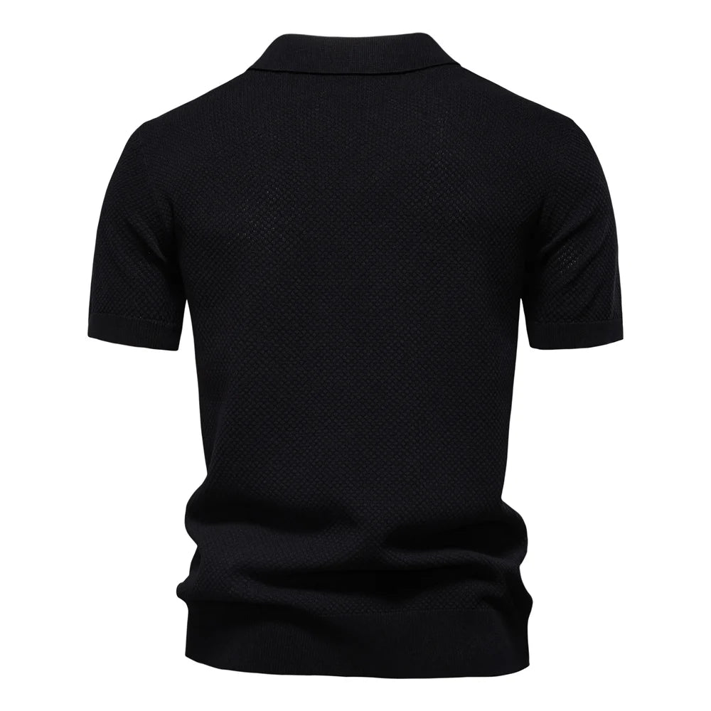 Polo Homme Été Respirant Manches Courtes Couleur Unie Casual Stretch Léger Élégant Confortable Intemporel Fashion – Polo Premium Respirant Stretch Été | Mode Homme Polo Premium Été