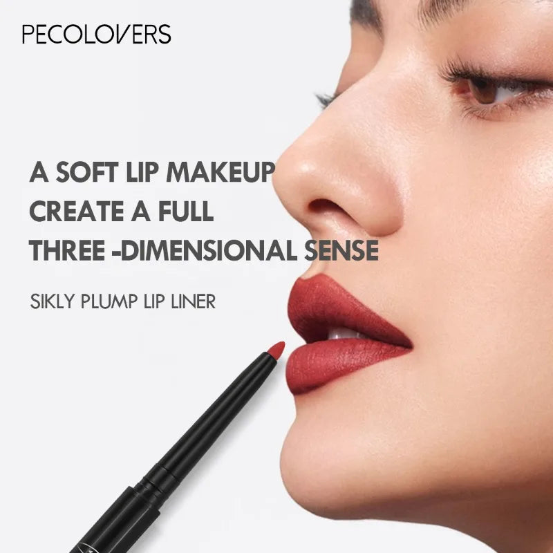 Crayon Lipliner Mat Waterproof – 12 Couleurs Longue Tenue | Contour Lèvres Hydratant