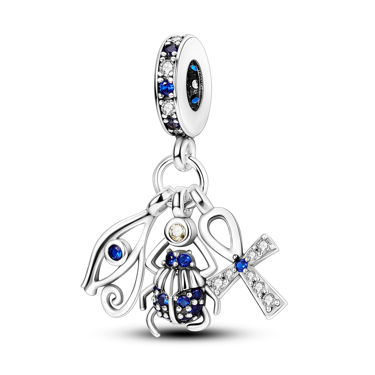 Charm Argent 925 Pendentif Croix, Ange, Pyramide & Pharaon – Breloque Spirituelle & Symbolique DIY | Compatible Bracelet Original | Bijou Personnalisé