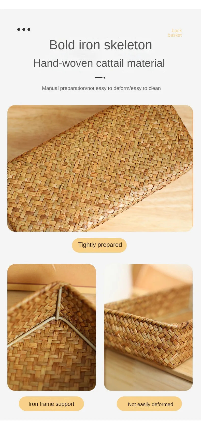 Panier Tressé Algues Rangement Bureau & Salon – Skincare, Télécommande, Clés & Cosmétiques | Déco Naturelle