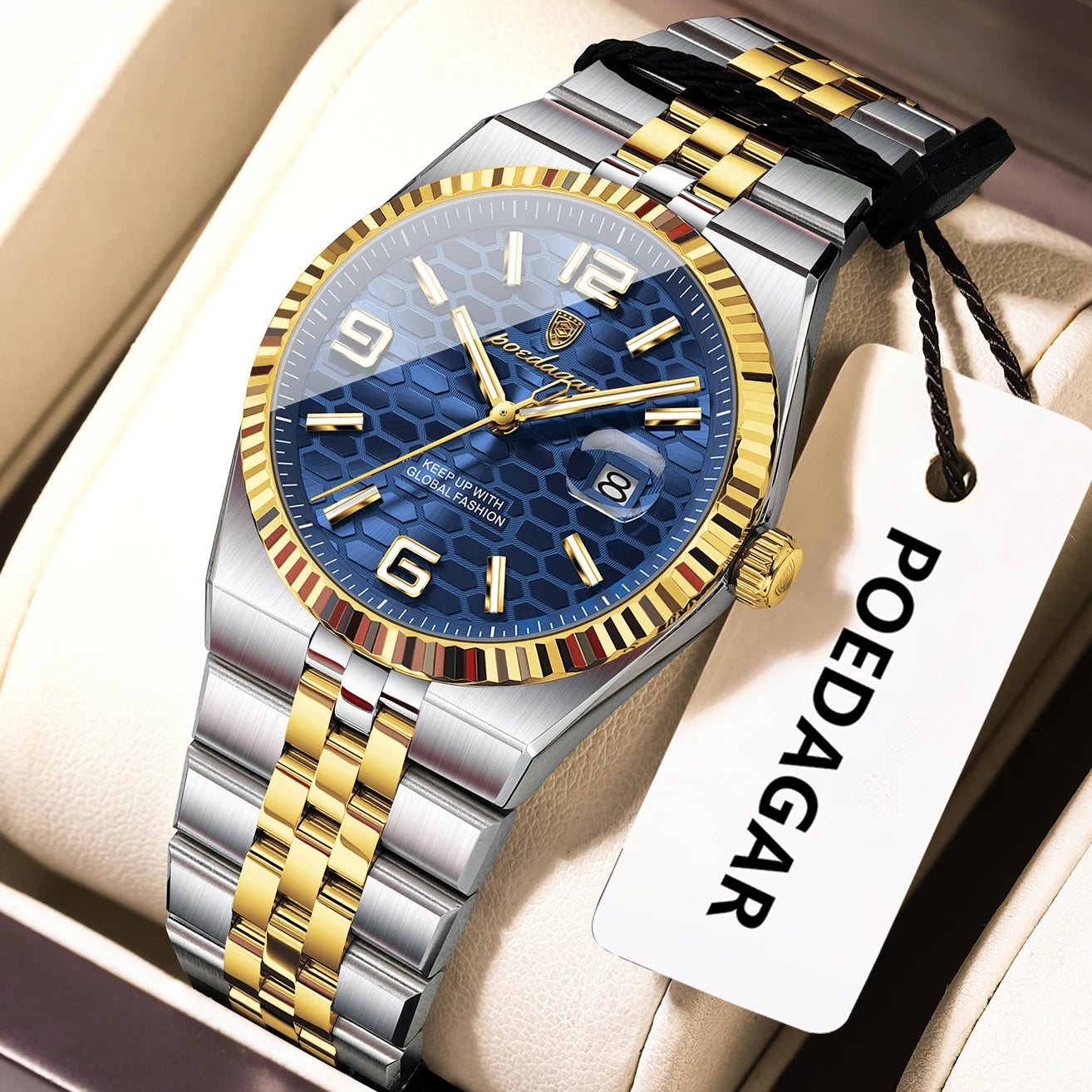 Montre Femme POEDAGAR Élégante Luxe Quartz – Lumineuse Étanche Date + Boîte Cadeau